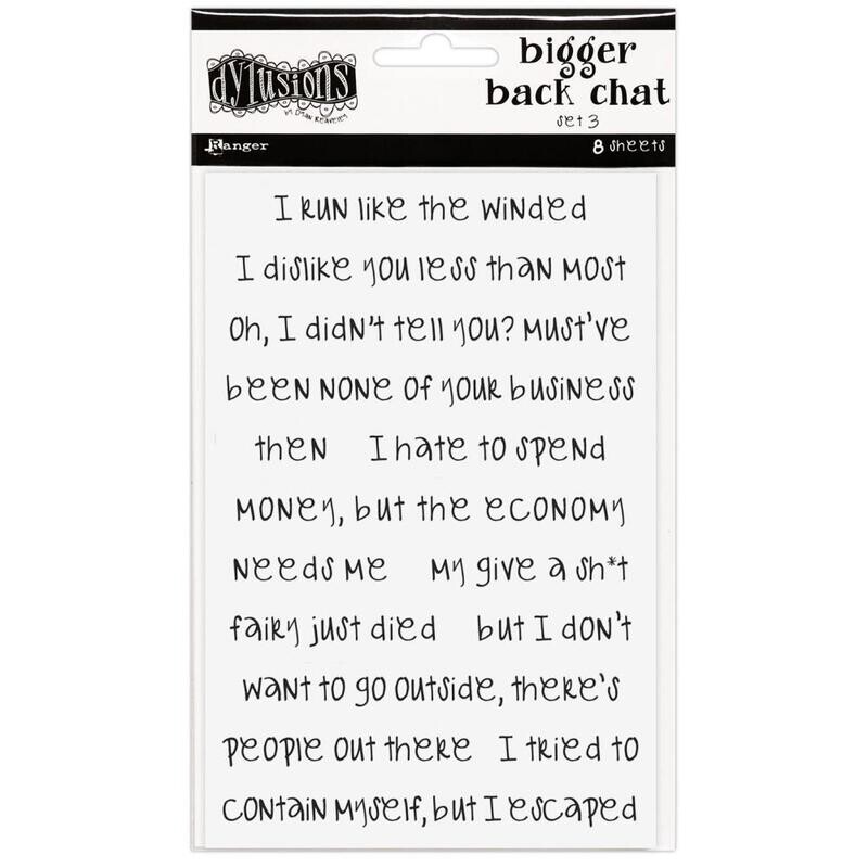 Dyan Reaveley&#39;s Dylusions - Bigger Back Chat Stickers - White