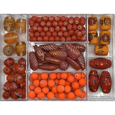 Bead Bazaar Glass Beads - Red-Yellow and Orange Collection