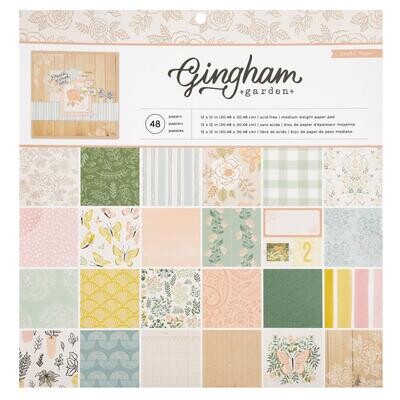Crate Paper - Gingham Garden - 12"x12" Single-sided Paper Pad