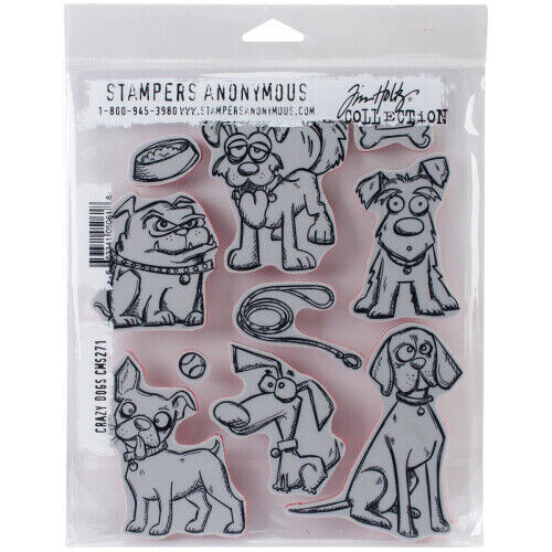 Stampers Anonymous - Tim Holtz - Cling Mount Stamps - Crazy Dogs