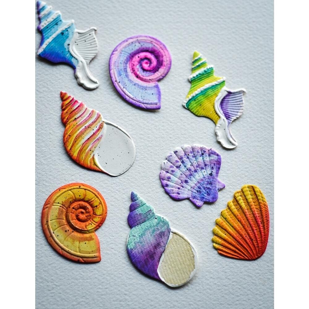 Memory Box - 3D Embossing Folder with Matching Die Set - Dazzling Seashells