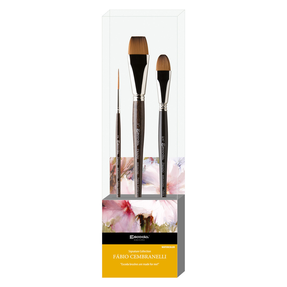 Escoda - Prado-Tame Synthetic Sable Hair Brushes - set of 3