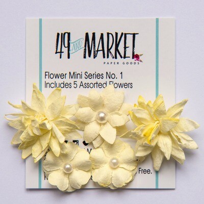 49 and Market - Paper Flowers - Mini Series 01 - Cream