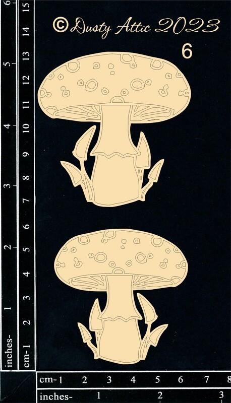 Dusty Attic - Chipboard - Magic Mushrooms #6