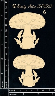 Dusty Attic - Chipboard - Magic Mushrooms #6