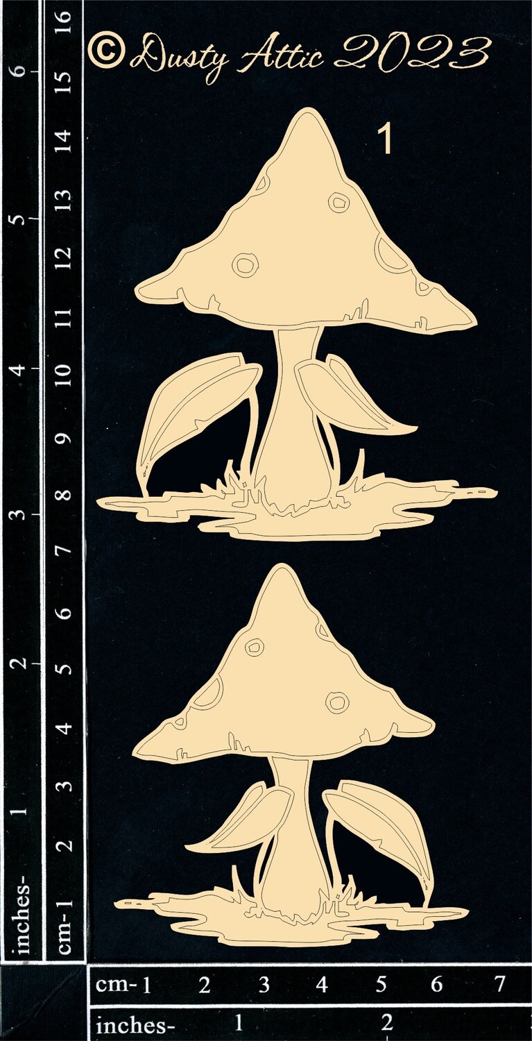 Dusty Attic - Chipboard - Magic Mushrooms #1