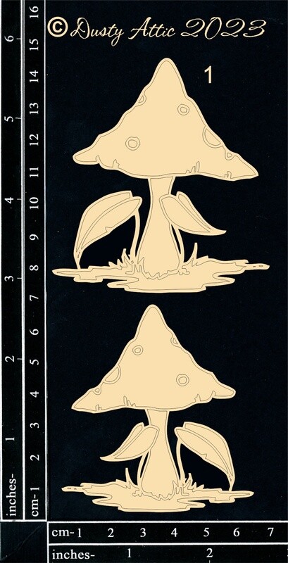 Dusty Attic - Chipboard - Magic Mushrooms #1