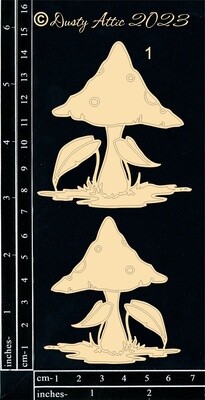 Dusty Attic - Chipboard - Magic Mushrooms #1