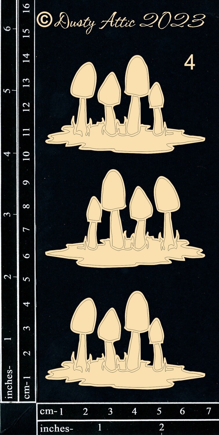 Dusty Attic - Chipboard - Magic Mushrooms #4