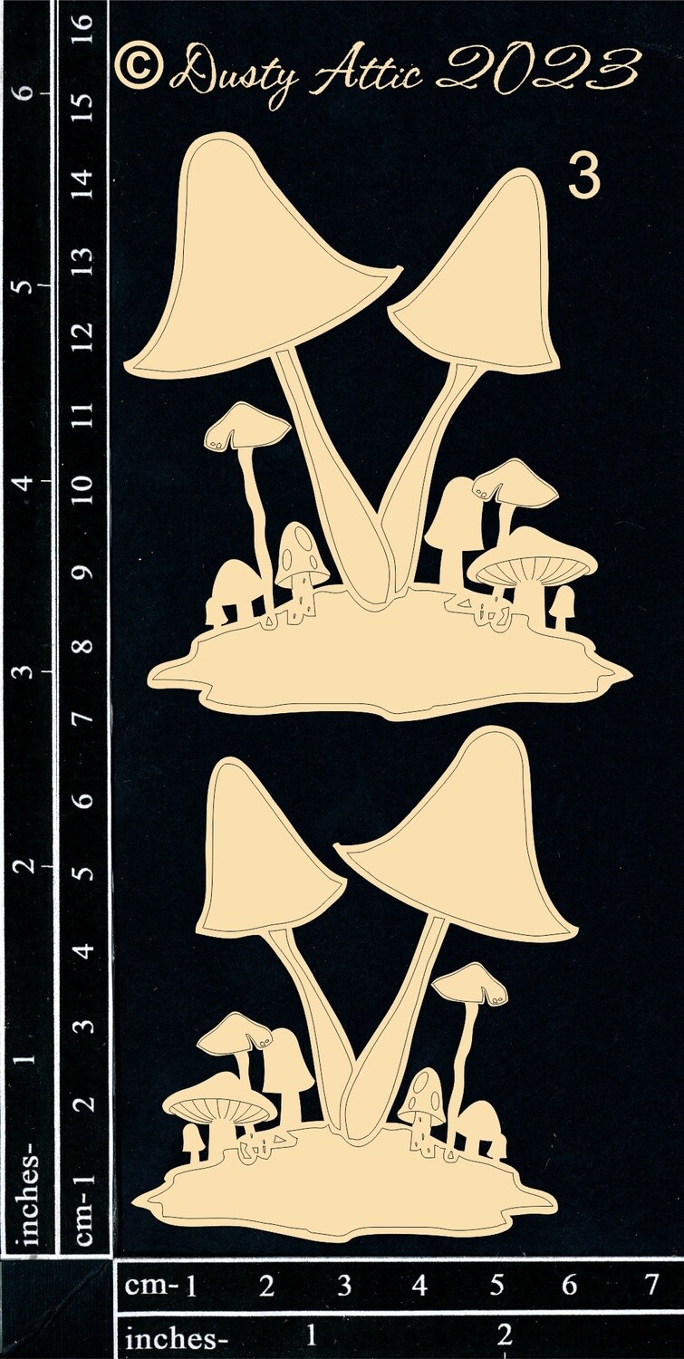 Dusty Attic - Chipboard - Magic Mushrooms #3