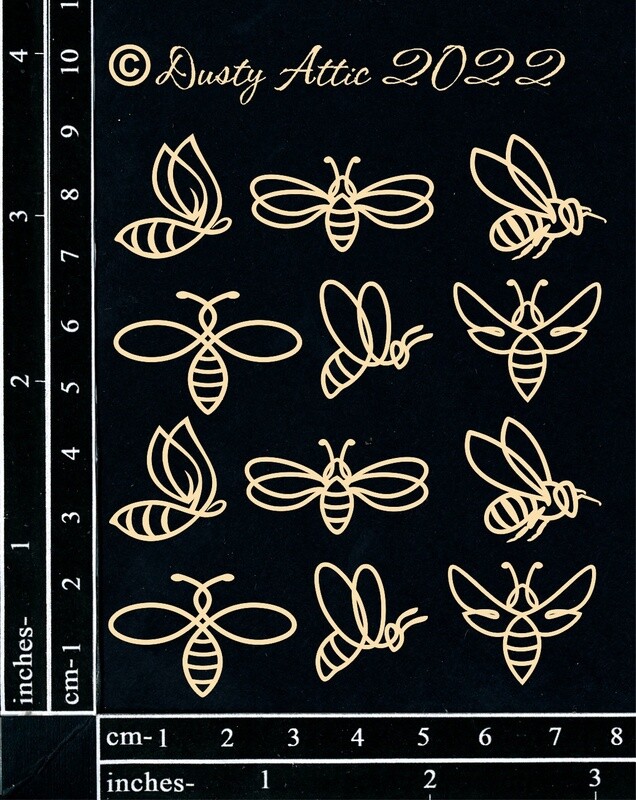 Dusty Attic - Chipboard - Bees #2
