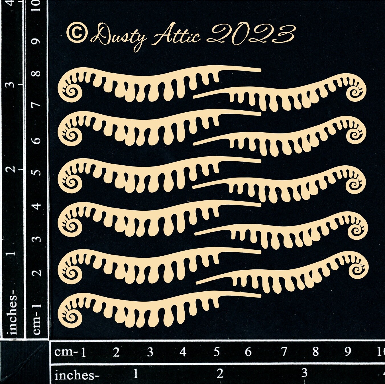 Dusty Attic - Chipboard - Mini Fern Fronds