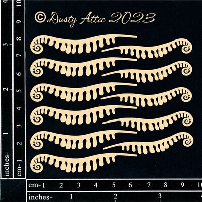 Dusty Attic - Chipboard - Mini Fern Fronds