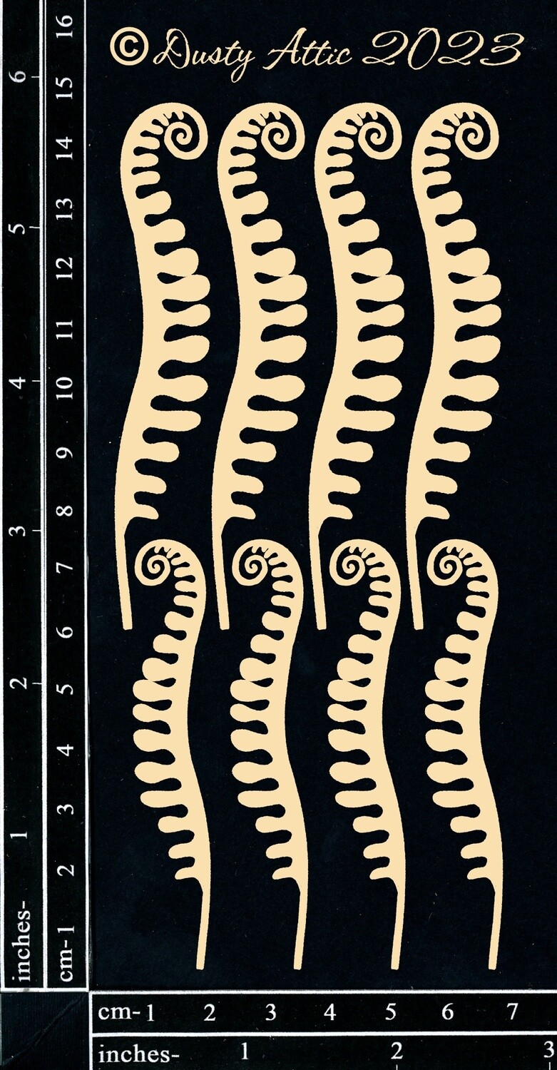 Dusty Attic - Chipboard - Fern Fronds