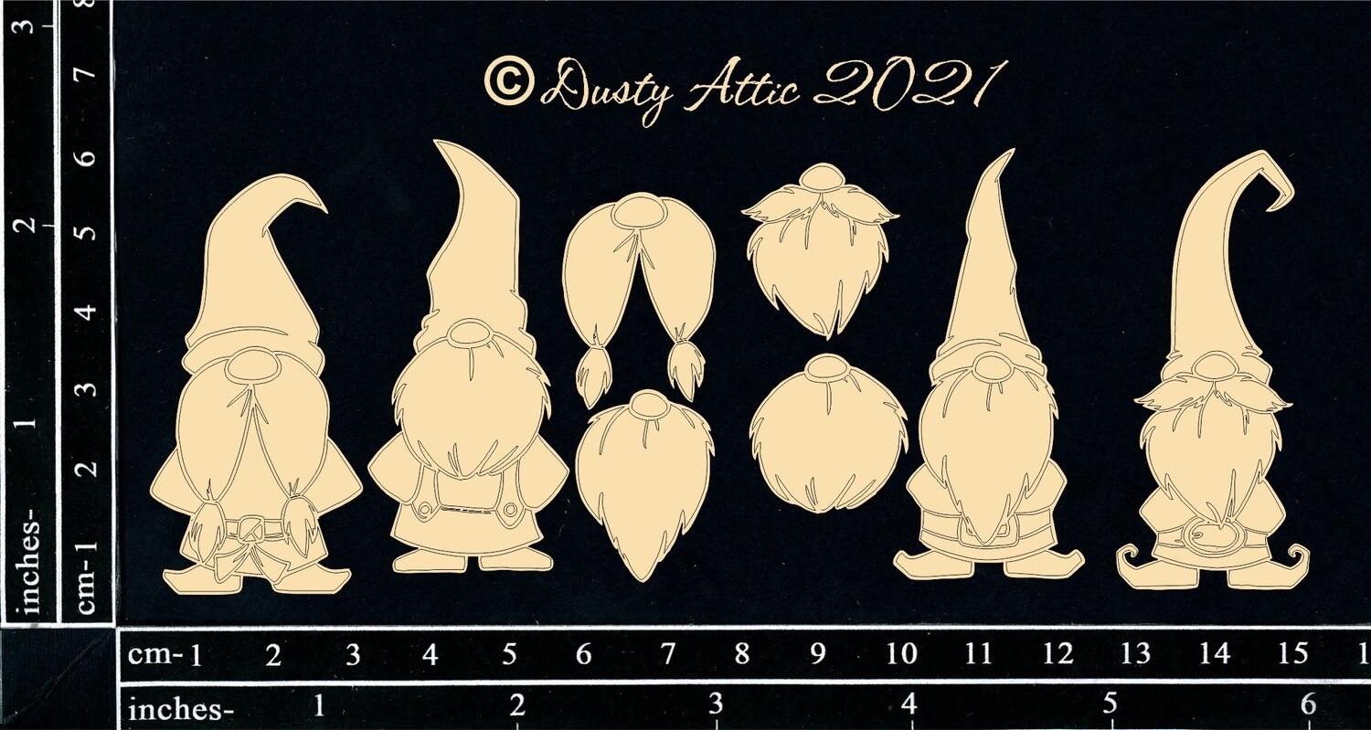 Dusty Attic - Chipboard - Gnomes - Small