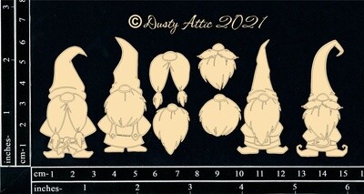 Dusty Attic - Chipboard - Gnomes - Small