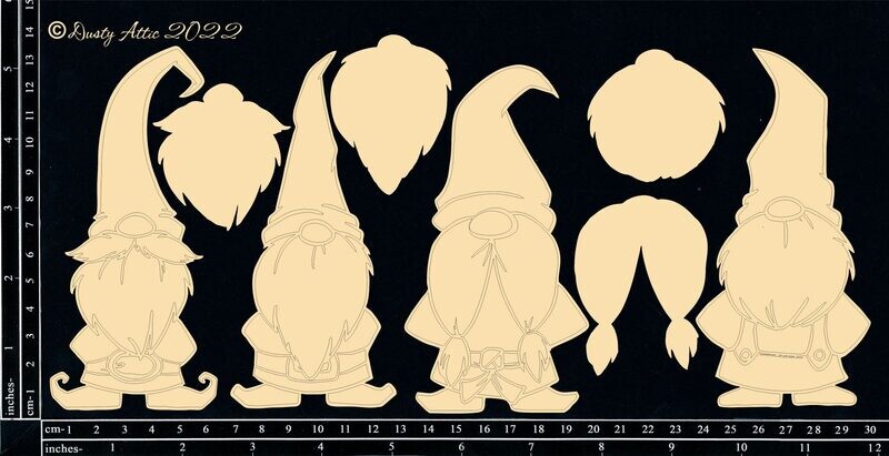 Dusty Attic - Chipboard - Gnomes - Large