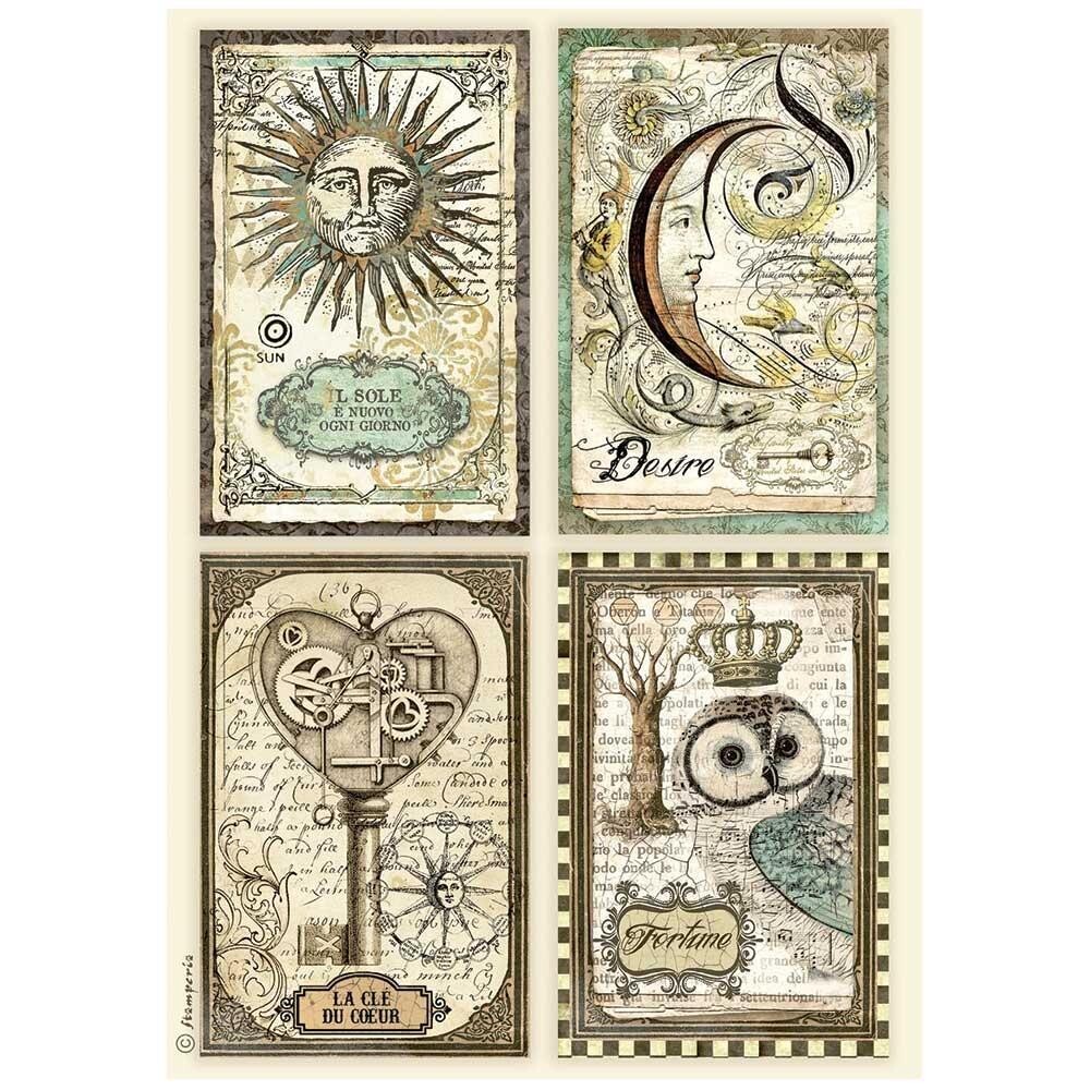 Stamperia - A4 Rice Paper - Alchemy - 4 Cards