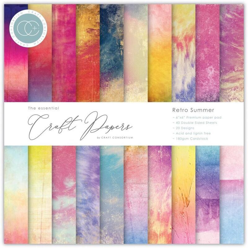 Craft Consortium - Retro Summer - 6"x6" Double-sided Paper Pad 