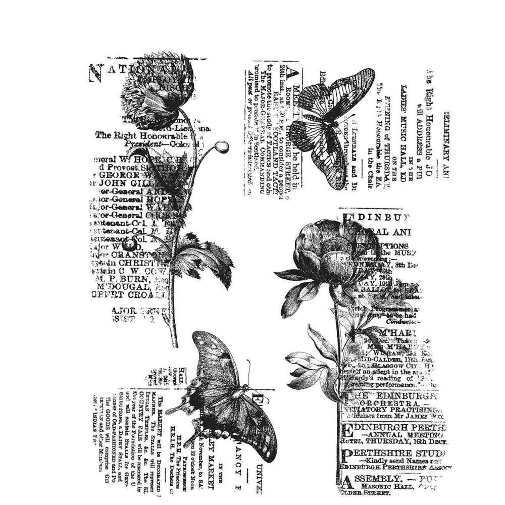 Stampers Anonymous - Tim Holtz - Cling Mount Stamps - Botanic Collage