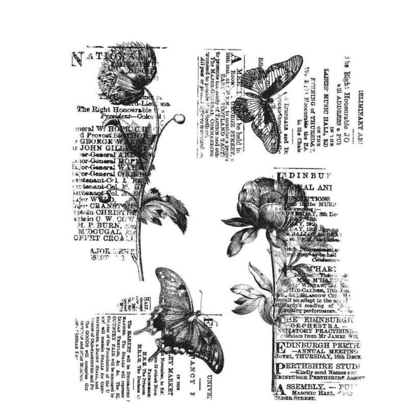 Stampers Anonymous - Tim Holtz - Cling Mount Stamps - Botanic Collage