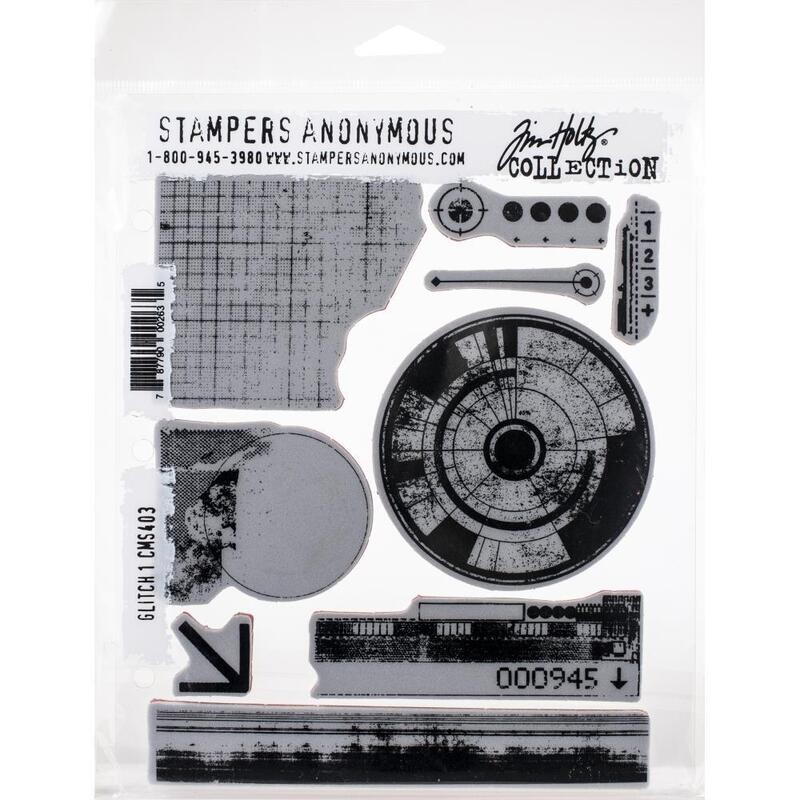 Stampers Anonymous - Tim Holtz - Cling Mount Stamps - Glitch 1