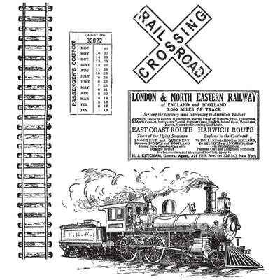 Stampers Anonymous - Tim Holtz - Cling Mount Stamps - On the Railroad
