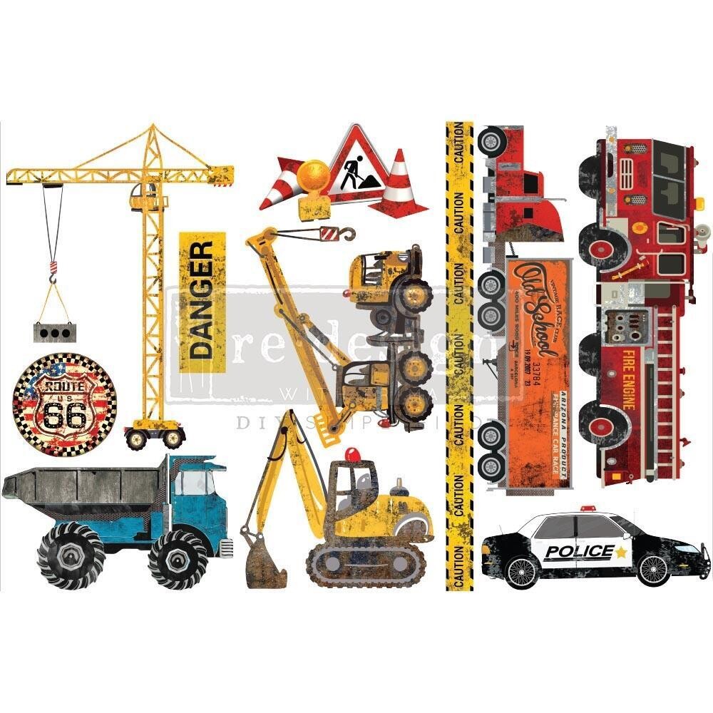 Prima Marketing Re-Design Decor Transfer Sheets - Under Constructions