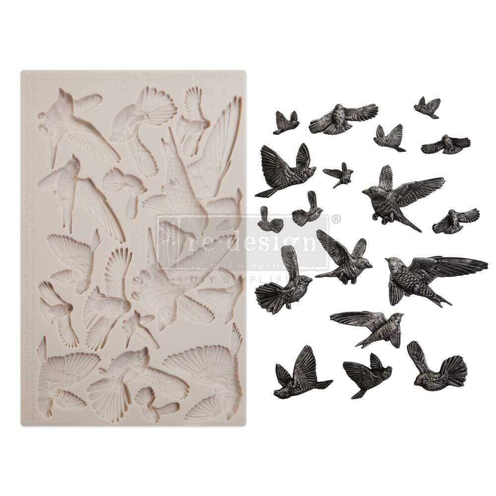 Prima Marketing - Finnabair Decor Mould - 5&quot;x8&quot; - Flocking Birds