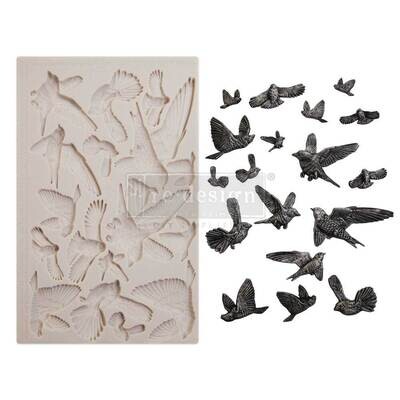 Prima Marketing - Finnabair Decor Mould - 5&quot;x8&quot; - Flocking Birds