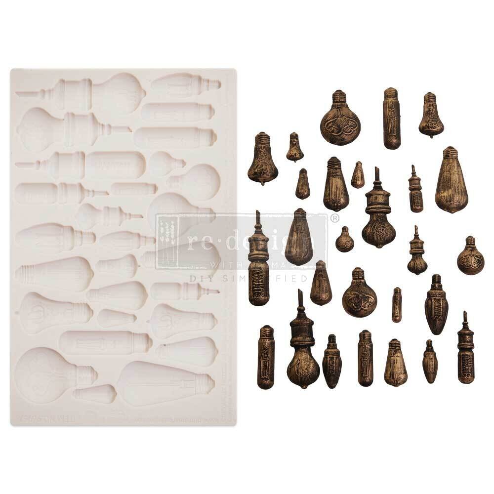 Prima Marketing - Finnabair Decor Mould - 5&quot;x8&quot; - Vintage Light Bulbs