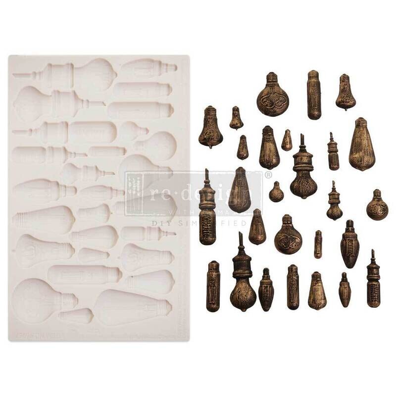 Prima Marketing - Finnabair Decor Mould - 5"x8" - Vintage Light Bulbs