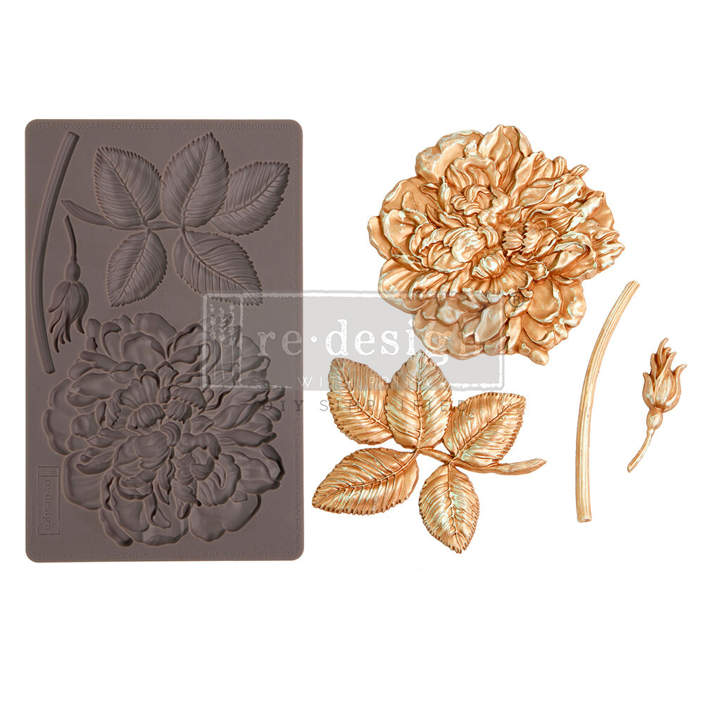 Prima Marketing - Finnabair Decor Mould - 5&quot;x8&quot; - Peony Suede