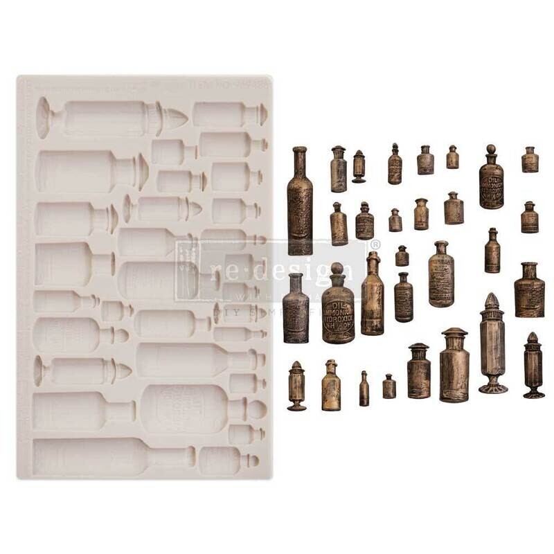 Prima Marketing - Finnabair Decor Mould - 5"x8" - Apothecary Bottles