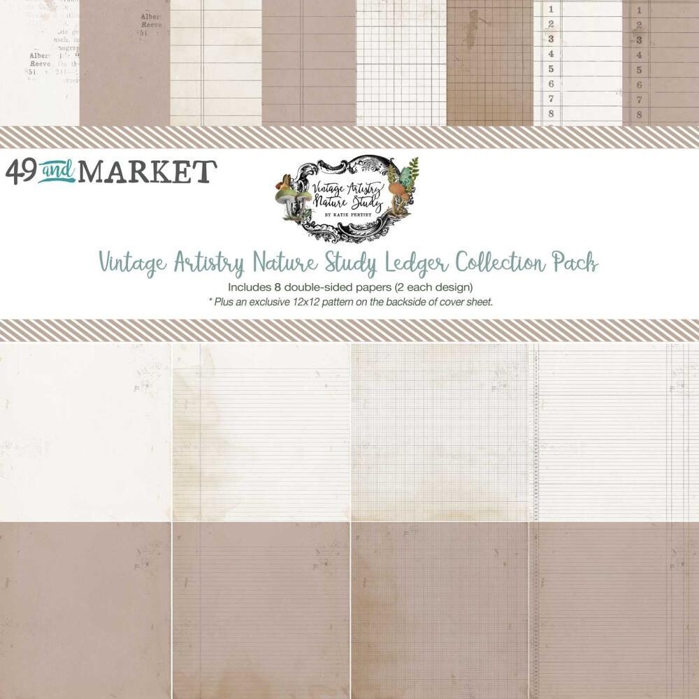 49 and Market - Nature Study - 12&quot;x12&quot; Paper Pack - Ledgers &amp; Solids