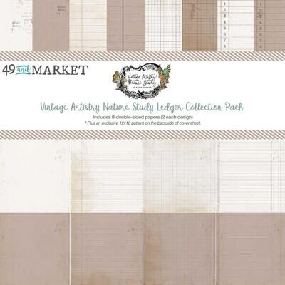 49 and Market - Nature Study - 12&quot;x12&quot; Paper Pack - Ledgers &amp; Solids