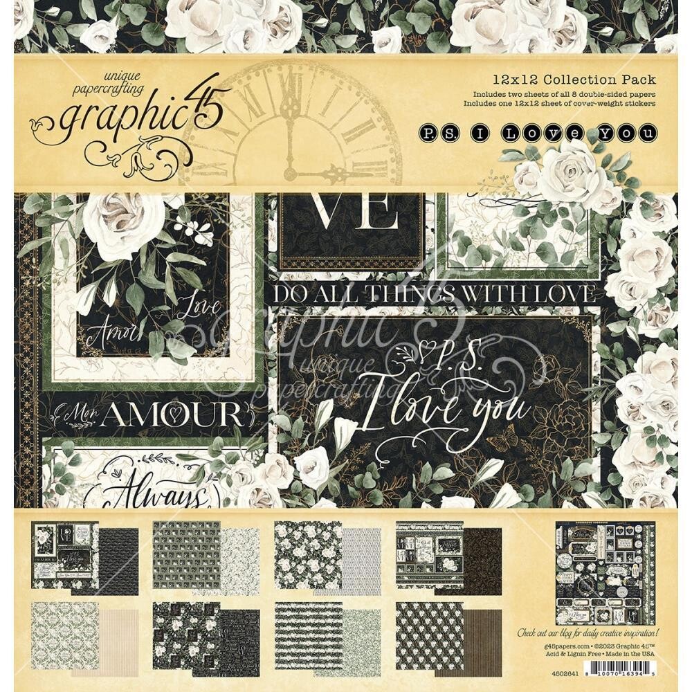 Graphic 45 - PS I Love You - 12&quot;x12&quot; Paper Collection Pack