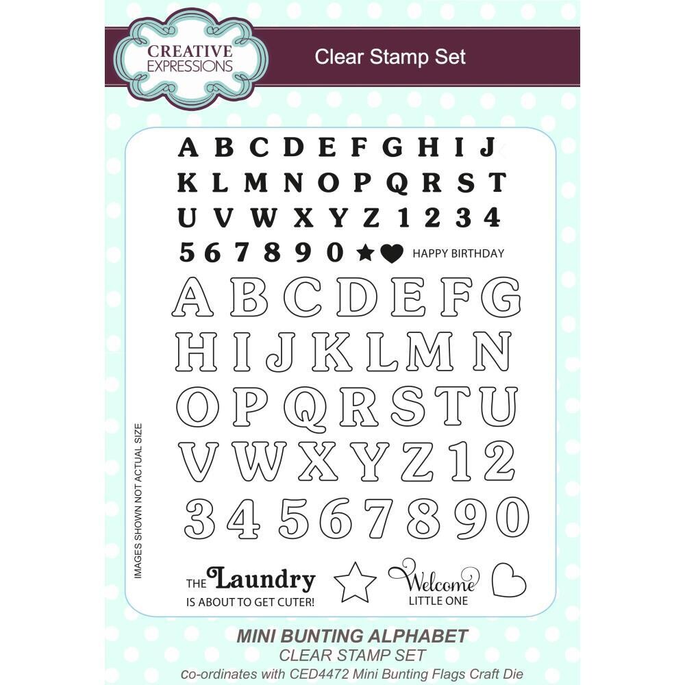 Creative Expressions - Clear Stamp Set - Mini Bunting Alphabet