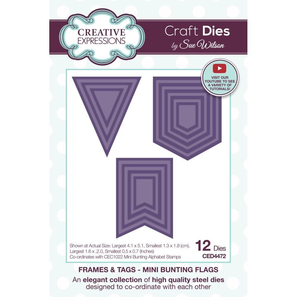 Creative Expressions - Craft Die - Frames &amp; Tags - Mini Bunting Flags