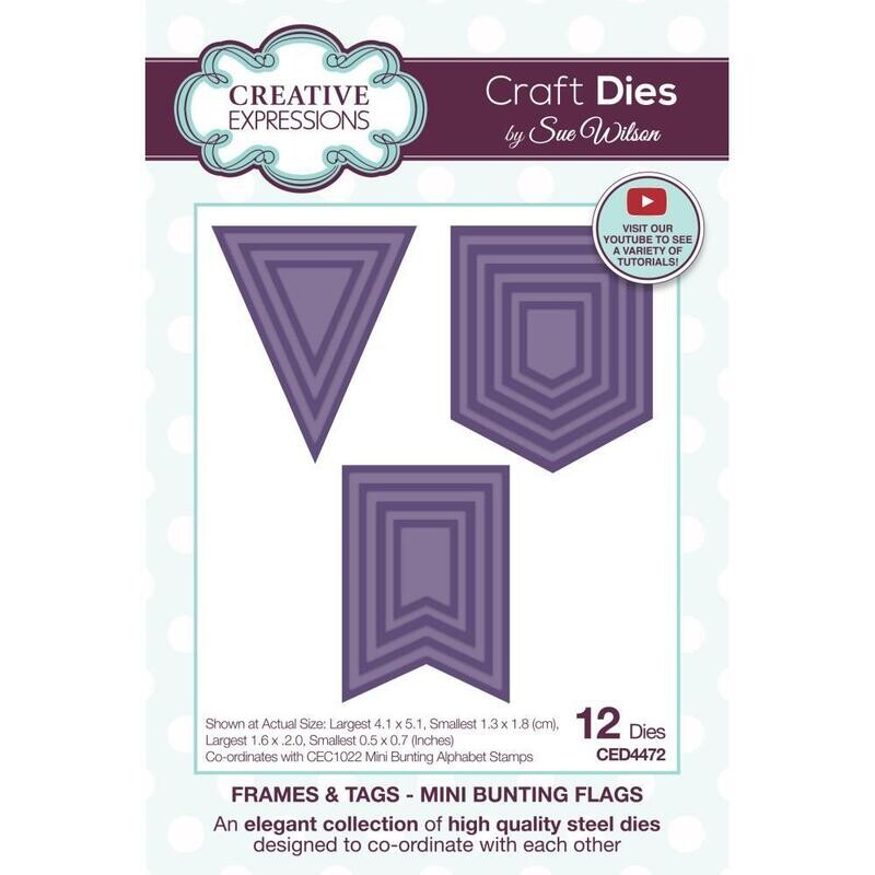Creative Expressions - Craft Die - Frames & Tags - Mini Bunting Flags