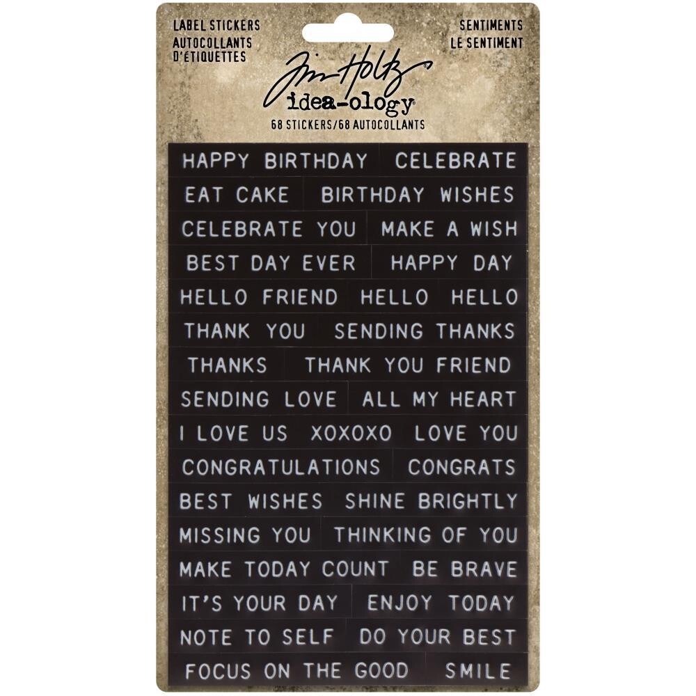 Tim Holtz - Idea-ology - Label Stickers - Sentiments