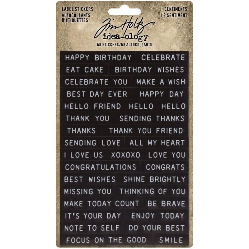 Tim Holtz - Idea-ology - Label Stickers - Sentiments