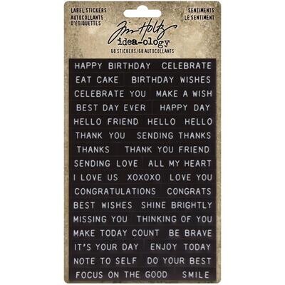 Tim Holtz - Idea-ology - Label Stickers - Sentiments