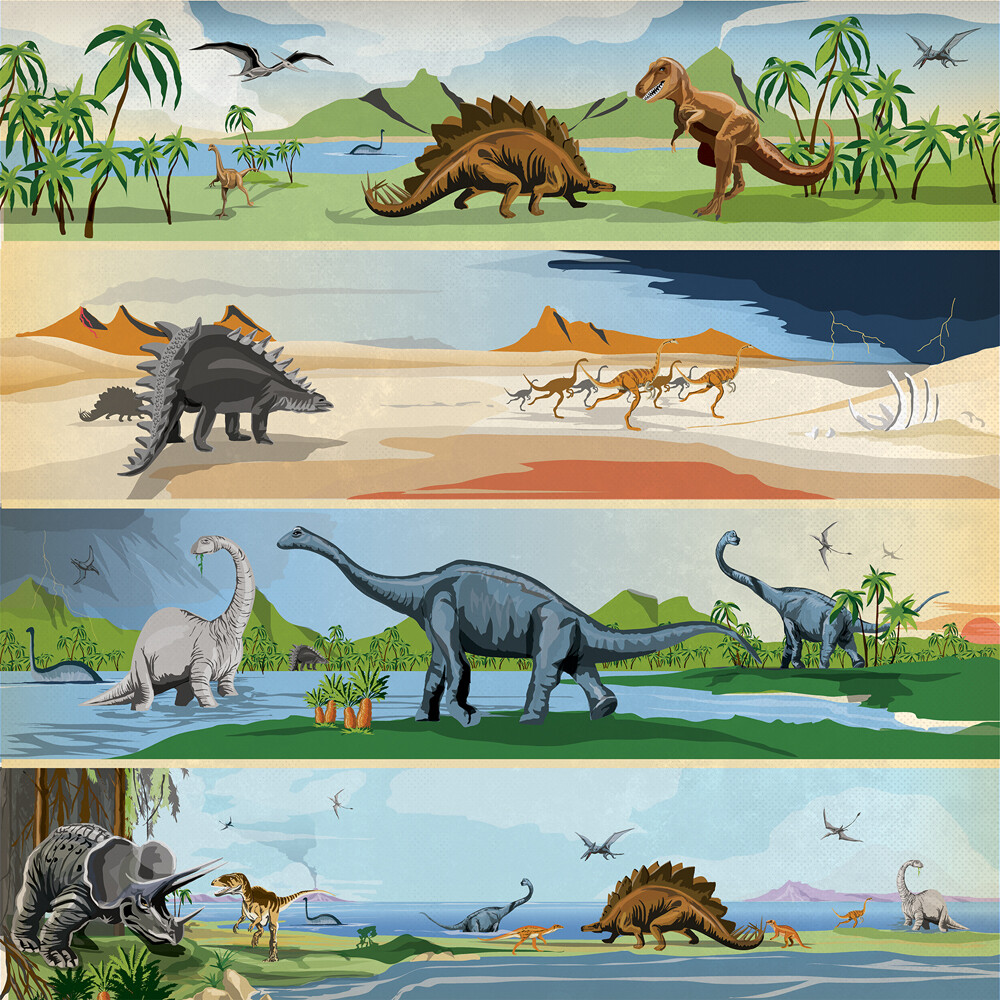 Carta Bella - Dinosaurs - 12&quot; x 12&quot; Double-sided Paper - Border Strips