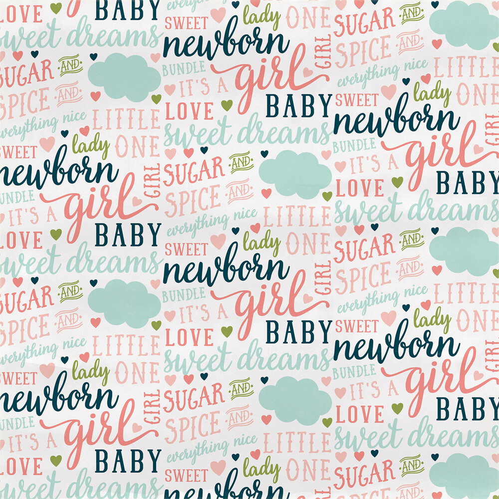 Carta Bella - Rock-a-bye-Baby-Girl - 12&quot; x 12&quot; Double-sided Paper - Everything Nice