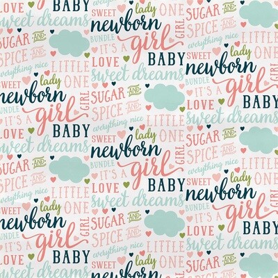 Carta Bella - Rock-a-bye-Baby-Girl - 12&quot; x 12&quot; Double-sided Paper - Everything Nice