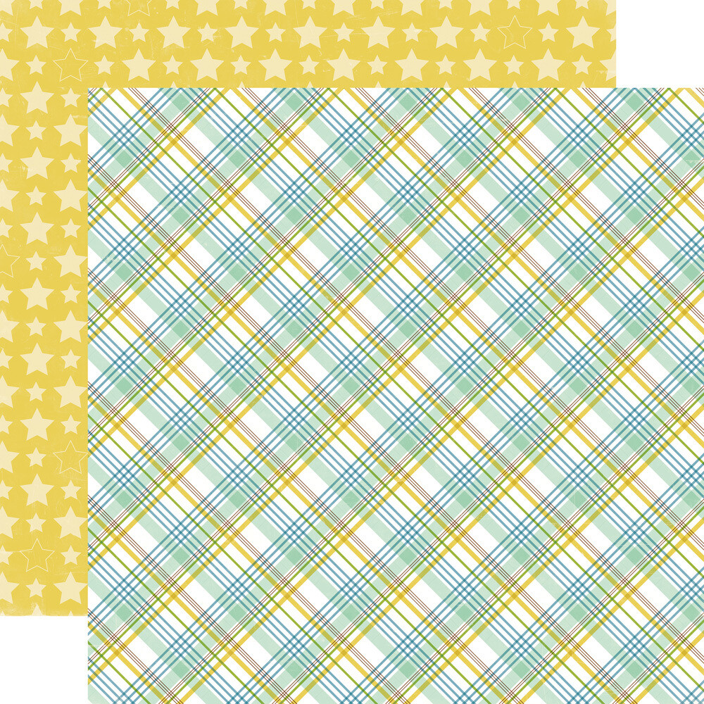 Echo Park - Bundle of Joy - 12&quot; x 12&quot; Double-sided Paper - Baby Boy Plaid