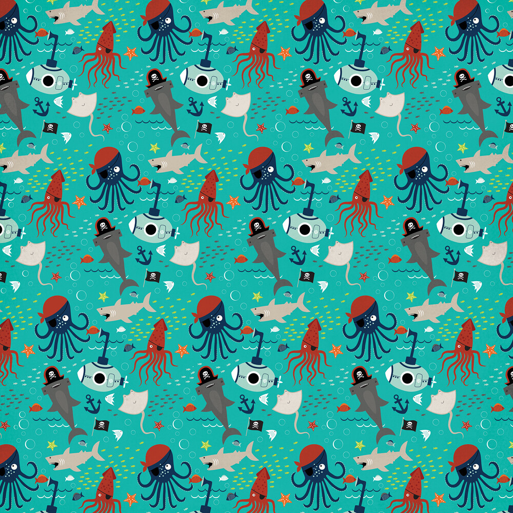 Echo Park - Imagine That - 12&quot; x 12&quot; Double-sided Paper - Fish Friends
