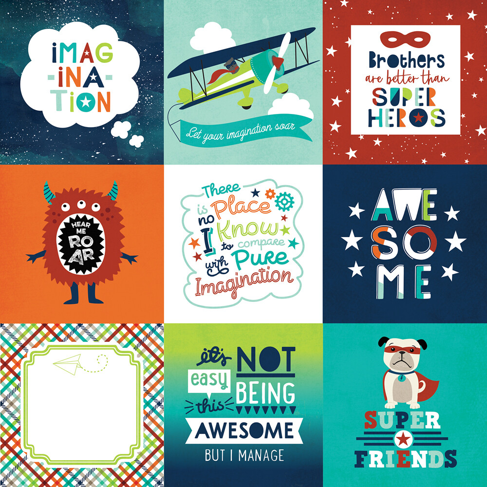 Echo Park - Imagine That - 12&quot; x 12&quot; Double-sided Paper - 4&quot;x4&quot; Journalling Cards