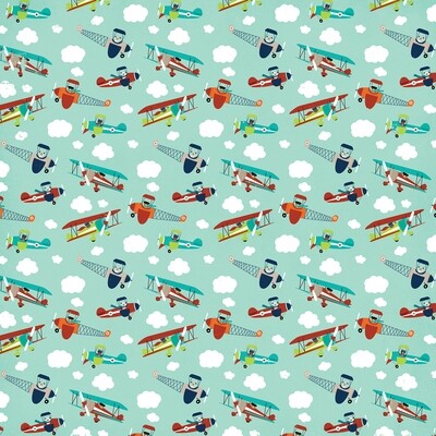 Echo Park - Imagine That - 12&quot; x 12&quot; Double-sided Paper - Clouds and Planes